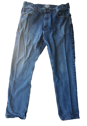 St. John's Bay Jeans Mens Sz 36x34 Blue 100% Cotton Straight Leg Thick Denim