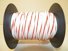 100 FOOT SPOOL 18 GAUGE GXL HI TEMP WIRE WHITE/ORANGE STRIPE AUTOMOTIVE  FEET
