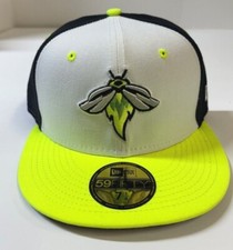 Columbia Fireflies MILB NE AC Alt3 Fitted Hat ~Neon Yellow/White