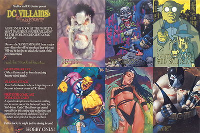 DC Villains The Dark Judgement 1995 Skybox Uncut 6-Card Prototype Promo Sheet
