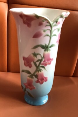 FRANZ  FZ00378 May Porcelain Vase Signed  Foxglove