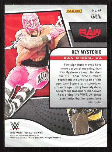2022 Panini Revolution WWE Rey Mysterio Fractal #49 Card - Picture 2 of 2