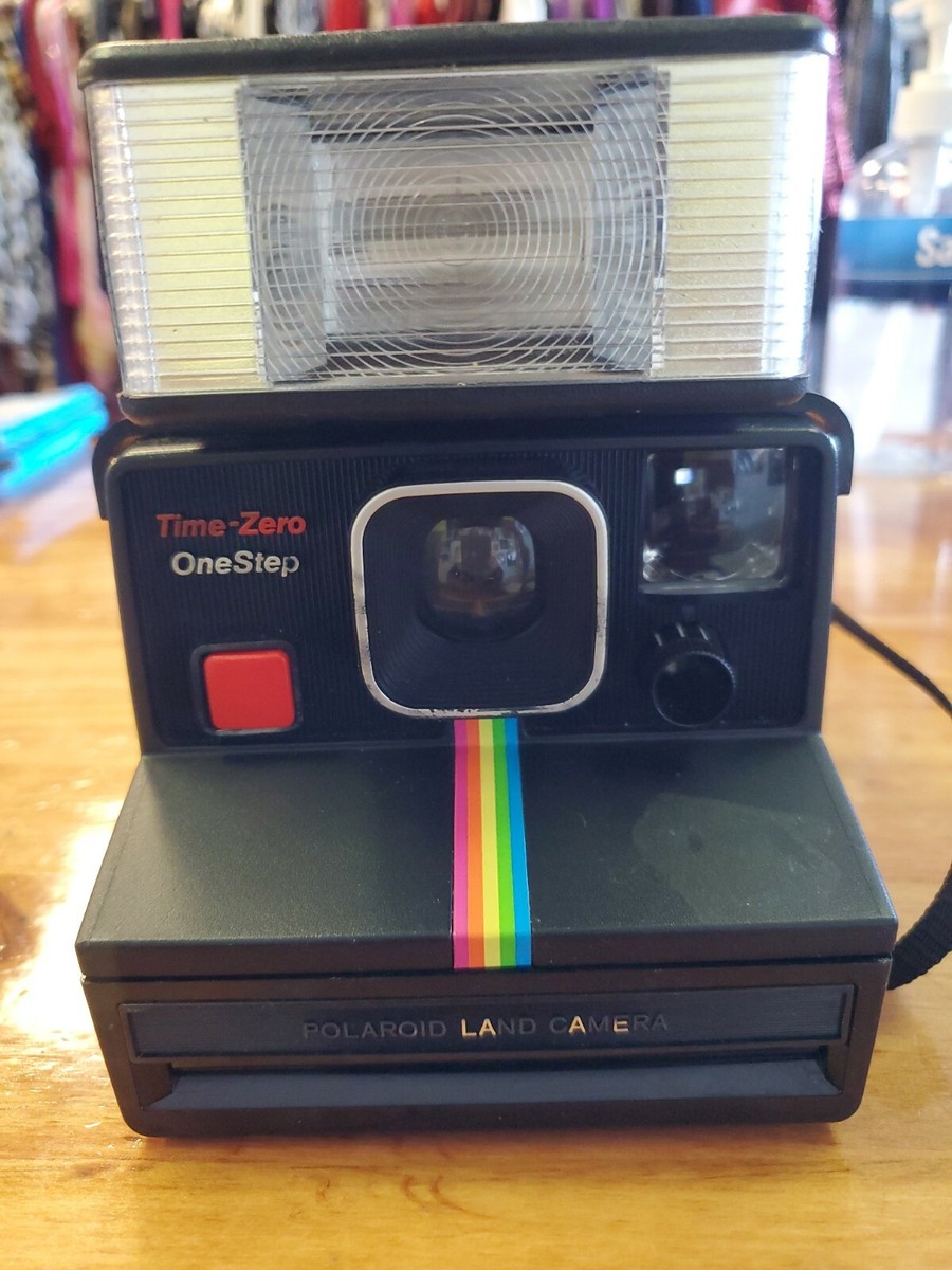 Vintage Polaroid SX-70 OneStep Time-Zero Rainbow Stripe Camera with  Flash/Case