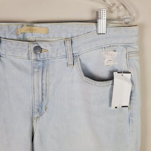 Joe's Jeans The Smith Mid Rise Light Blue Crop Straight Distressed Jeans Size 31 - Picture 7 of 13