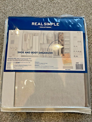 Real Simple Shoe and Boot Organizer 16 Compartments Side Pockets NEW 