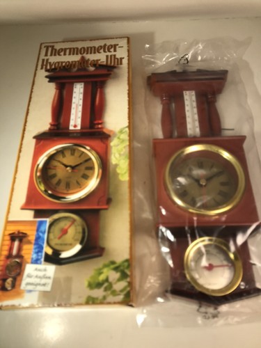 Wall Clock Thermometer Hygrometer Germany NOB