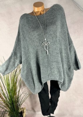 OVERSIZE Strick Pullover VOKUHILA  Italy HI-LO GRAU 40 42 44 46