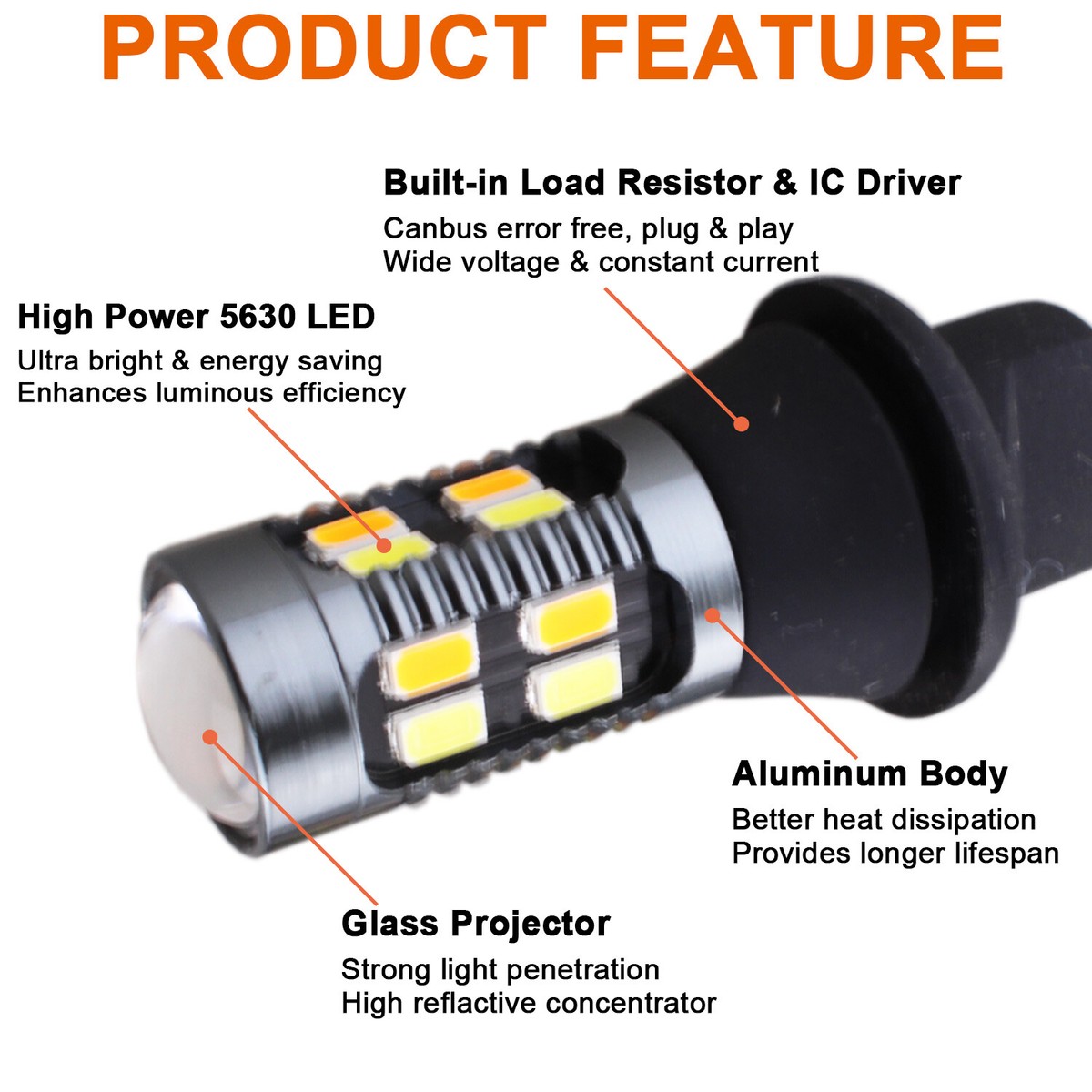 3157 Canbus LED Switchback Turn Signal Bulbs For GMC Sierra 1500 (1999-2013) – 2 Pack, Amber/White
