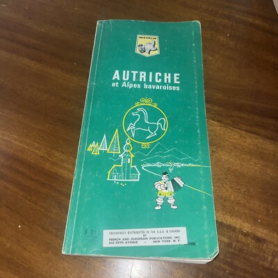 Vintage Michelin Green Guide Autriche et Alps Bavaroises Tourist Map Guide