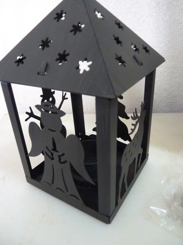 Make the Season Bright Winter Design Rustic Candle Holder NIB - Picture 3 of 5