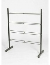 Black Metal Shoe Display Rack 4 Tier Stand Retail Shop | Home Use Up to 16 Pairs