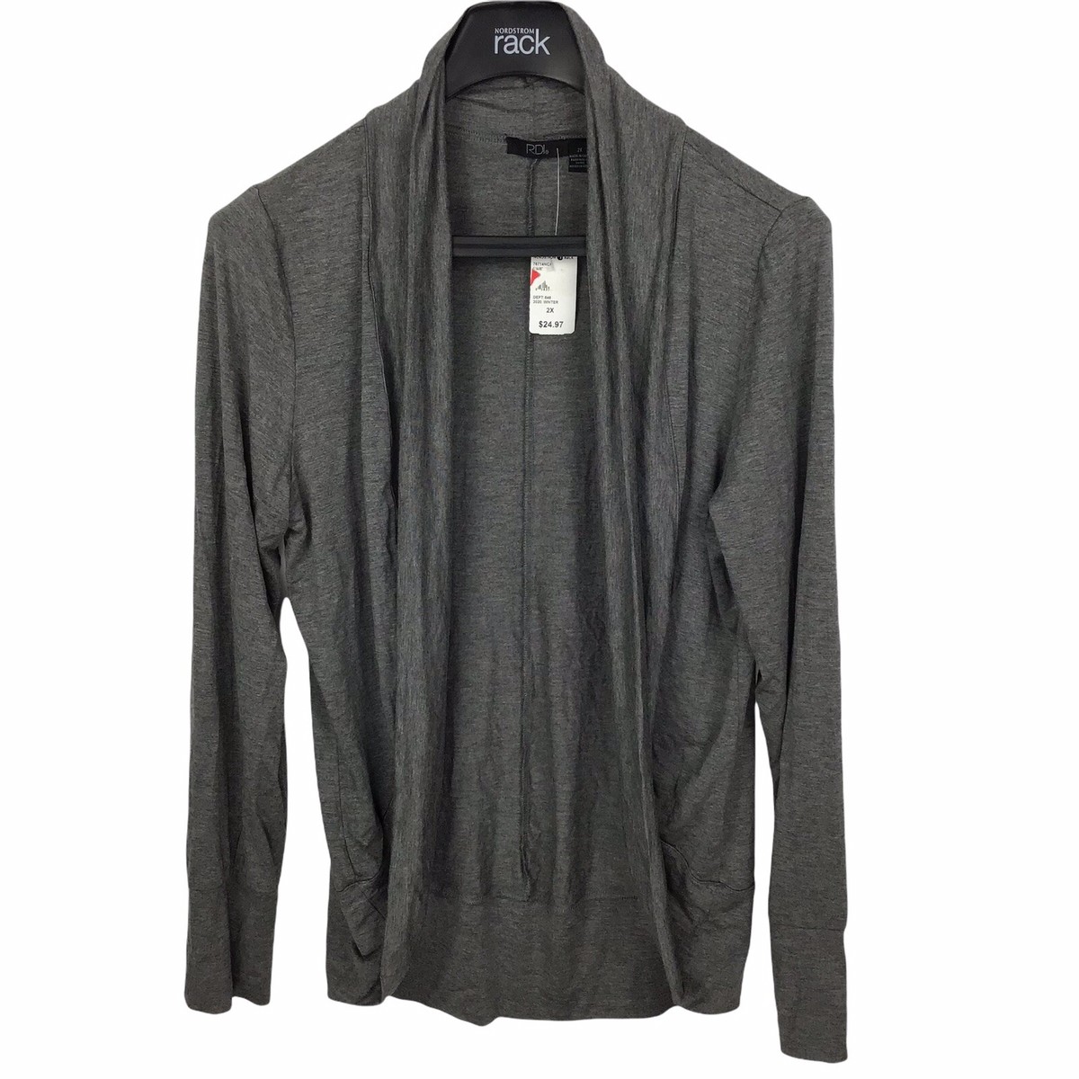 RDI Women's Cocoon Cardigan Swetaer Plus 2X Draped Open Front Long Sleeve  NWT | eBay