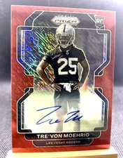2021 Panini Prism Red Shimmer Auto Ricky Trevon Moehrig 11/35 NM