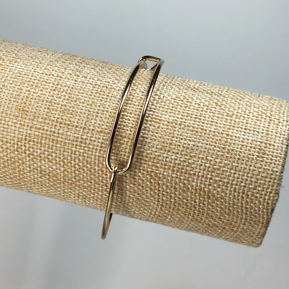 Brazalete/brazalete ajustable tono dorado con cierre de gancho nuevo de Lote Antiguo Foto 3 de 4