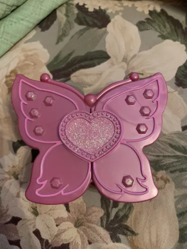 SELTEN The Barbie Diaries 2005 Mattel rosa Glitzer Schmetterling Schmuckbox HTF!