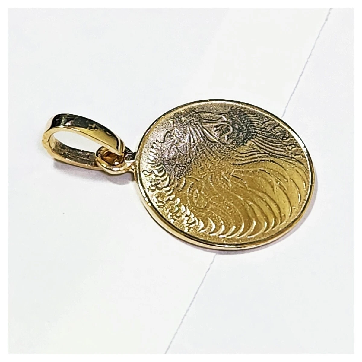 Gold lion coin pendant deals