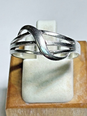 Sterling Silber Wellenband Ring 2 g Größe 9,25