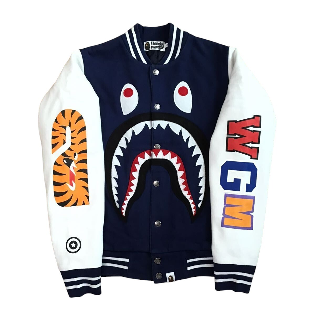 APE スタジャンape sweat varsity jacket L APE スタジャンape sweat varsity jacket L APE HEAD PATCH