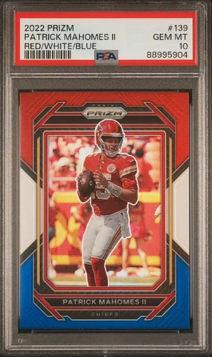 2022 Panini Prizm Red/White/Blue Parallel Prizm Patrick Mahomes PSA 10 Gem Mint
