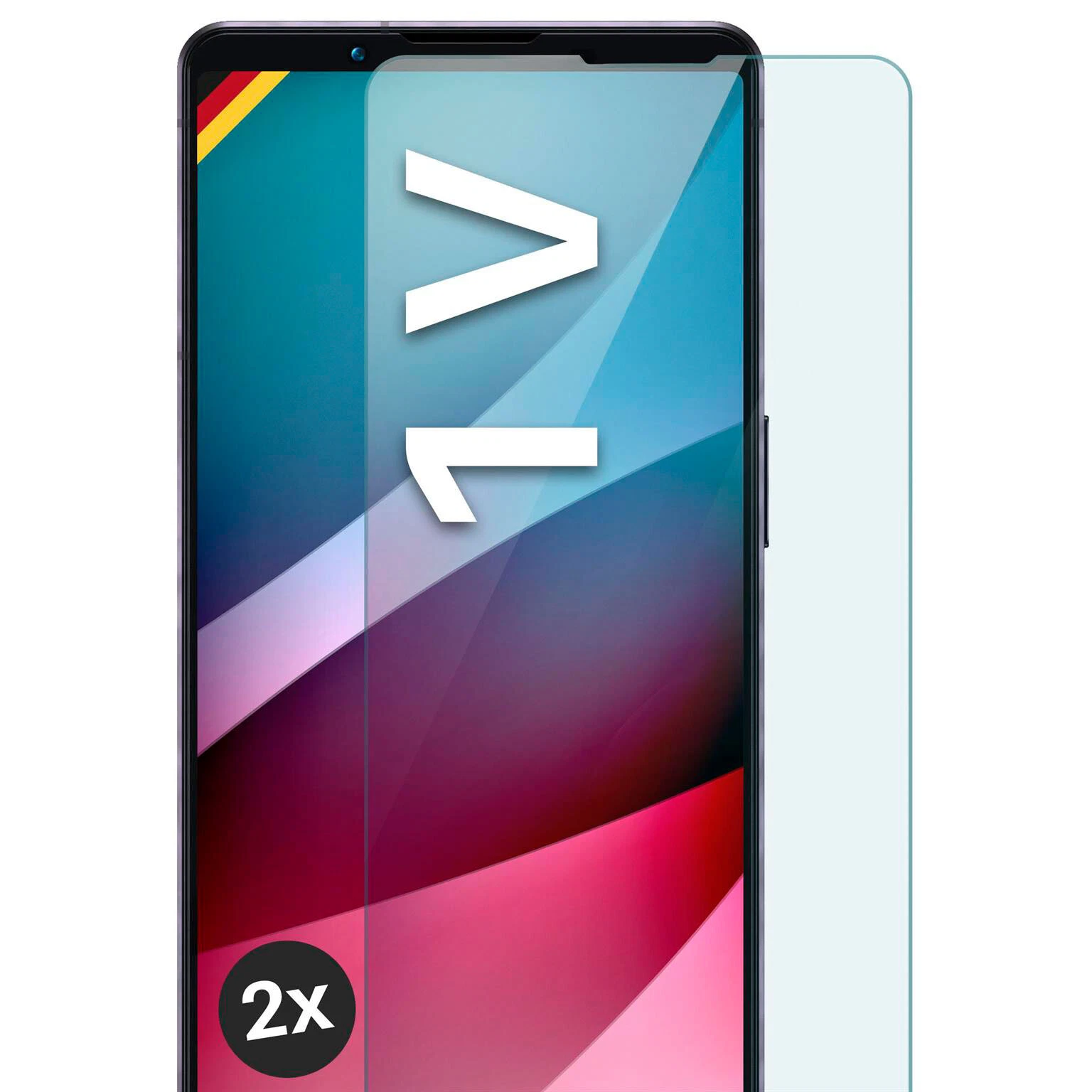 2x Real Glass For Sony Xperia 1 V Armor HD Tempered Glass Premium Screen Protector
