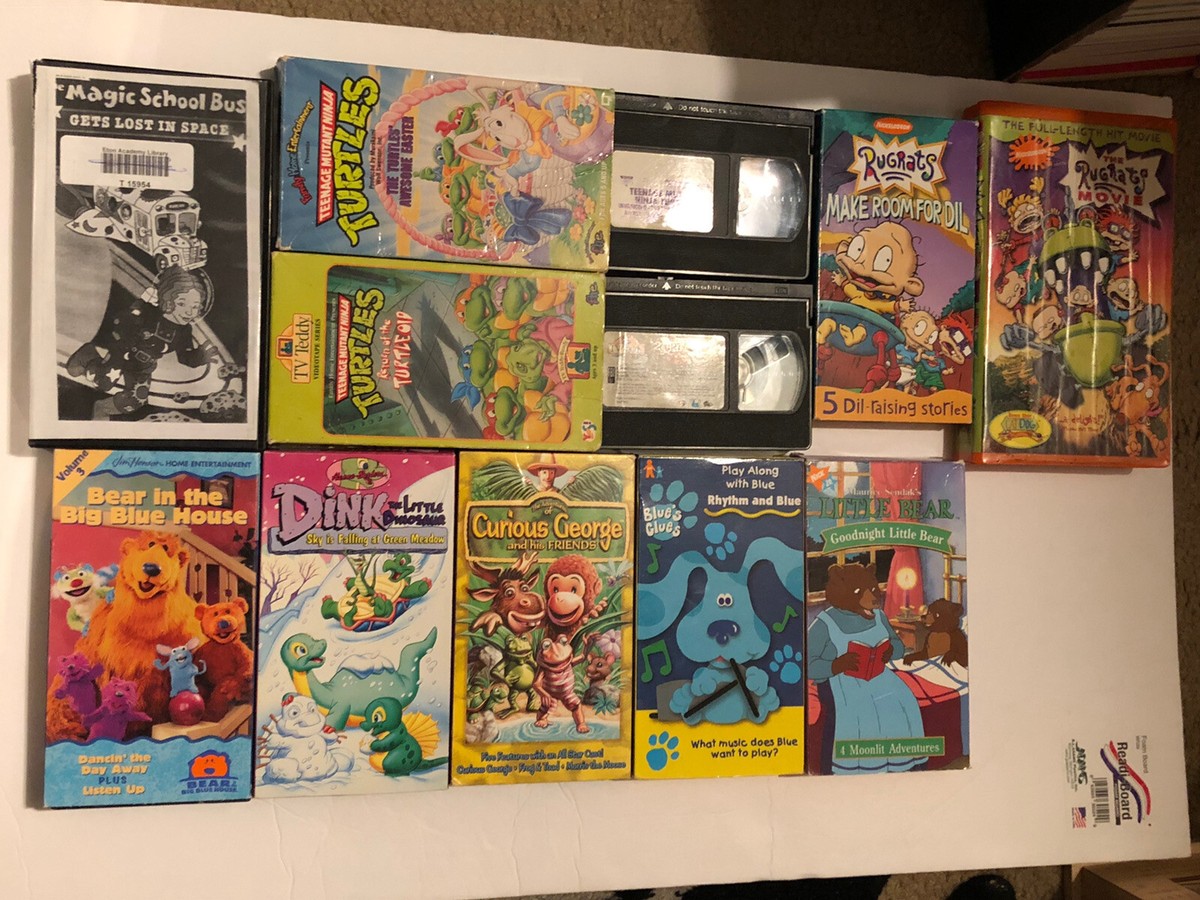 Lot of 10 Kids/Children Vhs tapes TMNT Blue's Clue's Rugrats
