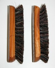 Lot of 2 Vintage Brushes Wood base Pure Horsehair for Shoe or Clothing
