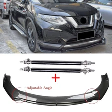 Carbon Fiber Style Front Bumper Lip Chin Spoiler For Nissan Rogue Qashqai Body K
