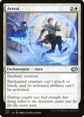 MTG 1x Anime Arrest, NM Jumpstart 2022 Aura Creature Can't Attack Block Activate
