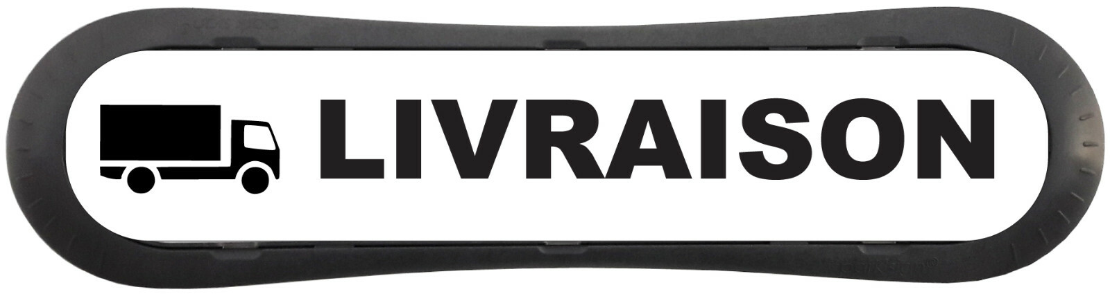 Panneau Livraison pour parking : Signalétique en PVC blanc résistant 30x20 cm
