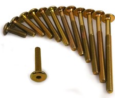 M6 Gold Brass Yellow Furniture Connector Bolts Joint Fixing Unit Cot Bed Table