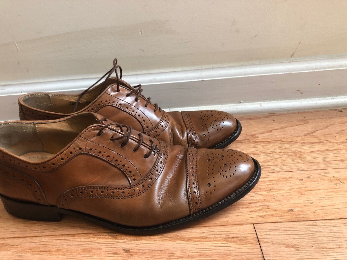 Mercanti fiorentini black wing tip shoes Mercanti Fiorenti Black Leather Wingtip Oxfords Made In  main image 2