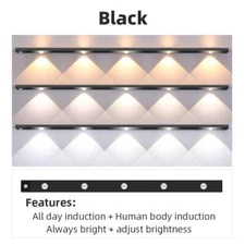 Ultra Thin LED Light 20/30/40/60cm Cabinet Lamp Pir Motion Sensor Wireless USB R
