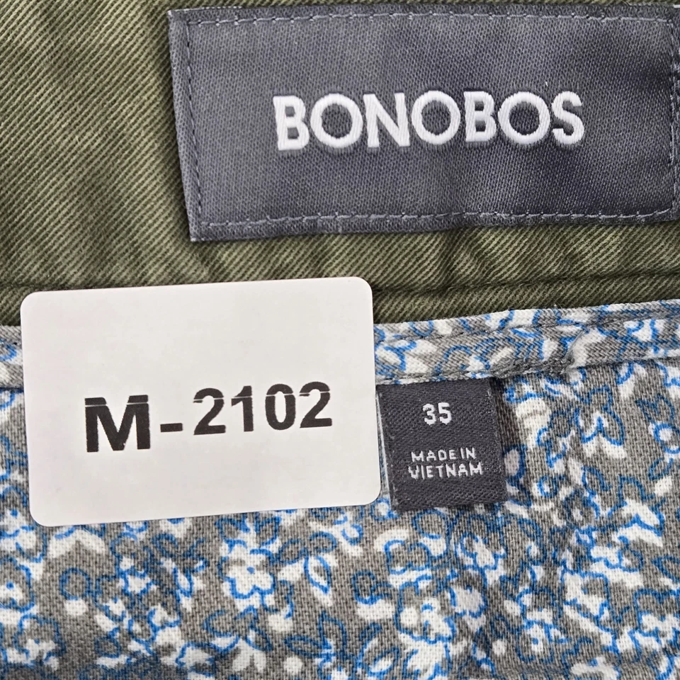 Bonobos Men Shorts 35 Green Chino Pockets 9" Inseam Cotton Spandex Mid Rise - Image 2 of 4