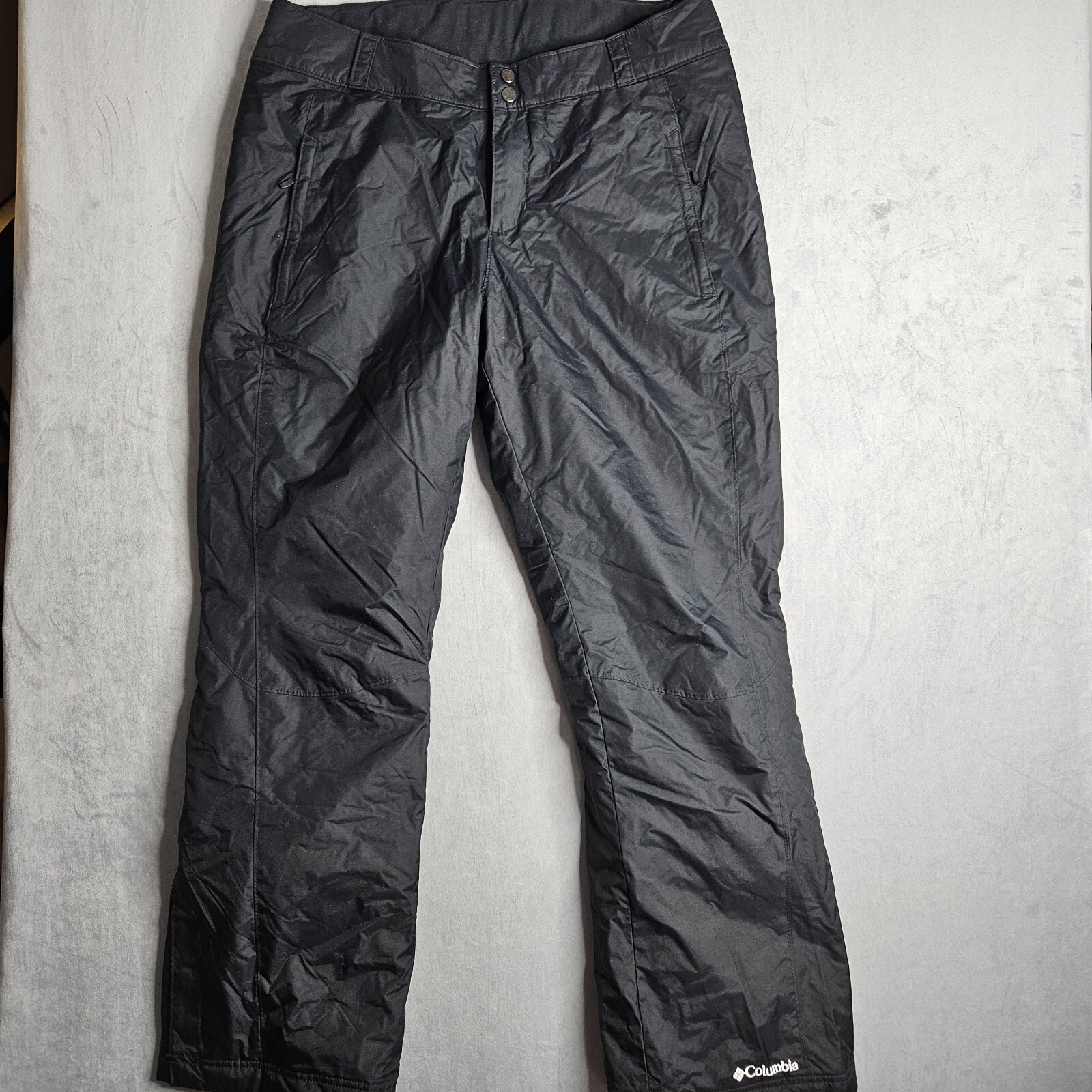 Columbia Snow Pants Mens Large Black Ski Snowboard Fleece Lined Zip Pockets