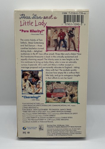 Three Men And A Little Lady VHS 1990 Steve Guttenberg Tom Selleck Ted Danson - Picture 2 of 3