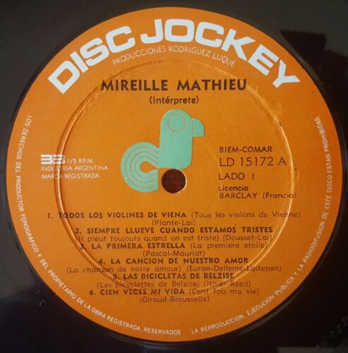 MIREILLE MATHIEU ** Same ** ORIGINAL & VERY RARE Argentina LP - Picture 3 of 4