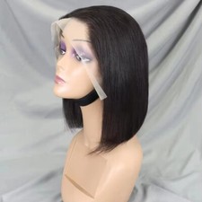 13x4 LACE WIG Human Hair Lace Front Bob Wigs Short Straight Style Transparent L
