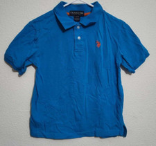 U.S. Polo Assn. Boy's Polo Shirt Size L 14/16 Blue Collar Youth Short Sleeve