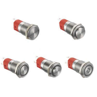 16mm large current10A IP65 metal push button switch with LED annular illuminated