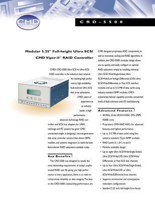 CMD CRD-5500 RAID CONTROLLER CRD-005500-101 64MB CACHE 2-YEAR