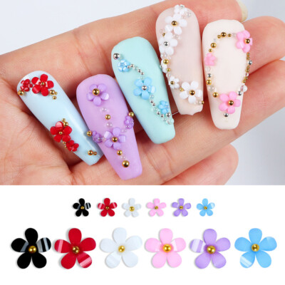 3D Nail Art Set - Gemischte Kamelien, Perlen & Strass Für Nageldesign & DIY Deko