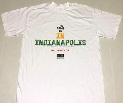 Rare! Vintage FIFA World Cup Site Selection Indianapolis USA Bid T-Shirt New! SM
