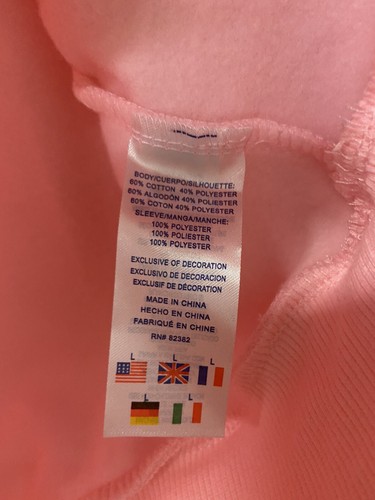 NEW! size Girls LARGE Champion Pink & White Sherpa Embroidered Sweatshirt - Picture 4 of 5