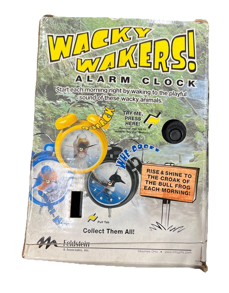Nuevo Wacky Wakers Bull Frog Reloj Despertador Croaks Nuevo Antiguo Stock Reloj Animal Loco Foto 2 de 2
