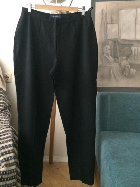 Women Piazza Sempione Trousers Black Wool 40 / L / #CEPN