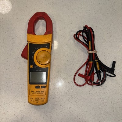 FLUKE 902 TRUE RMS HVAC CLAMP METER TEMP ΜA Ω MULTIMETER W/ LEADS *NO CASE*