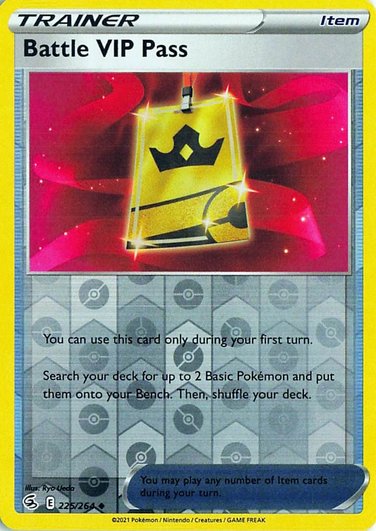 Battle VIP Pass 225/264 Uncommon Fusion Strike Pokemon Reverse Holo Near Mint