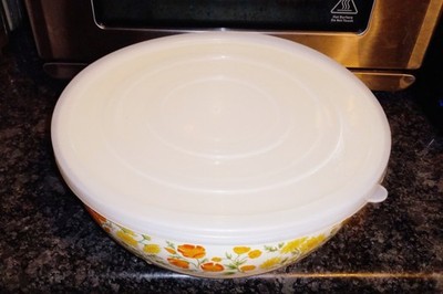 Kobe Kitchen Floral Enameled Mixing Bowl Marigolds Poppies Daisies 10'' W Lid