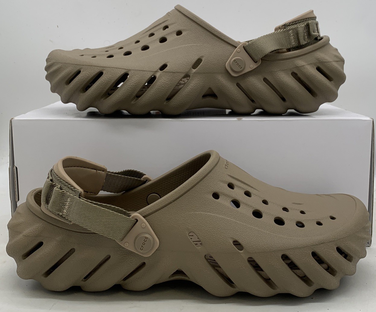 Crocs Echo Clog Khaki Casual Slip On Shoes 207937-260 Mens Size 12990₽
