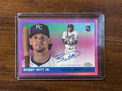 2025 Topps Chrome Platinum Bobby Witt Jr Auto #CPA-BW Pink /15 Kansas CityRoyals